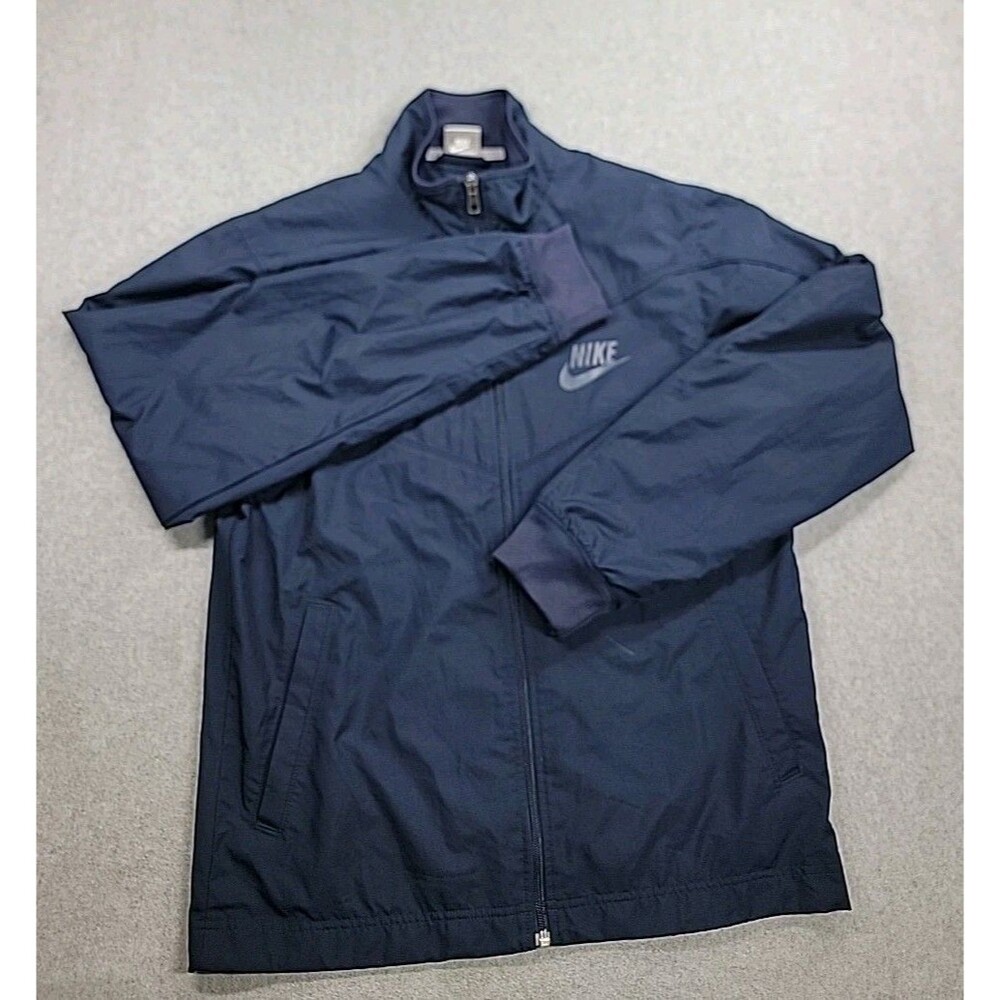 Vintage Nike Track Jacket Mens S Blue Full Zip Cinch Y2K 2000s Streetwear READ